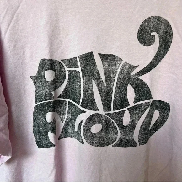 Pink Floyd band tee short sleeve oversized H&M pink graphic tshirt top UO - Picture 7 of 7